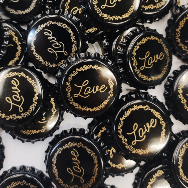 Kapsel "Love", czarny ze złotym, 50 szt. - obrazek 2