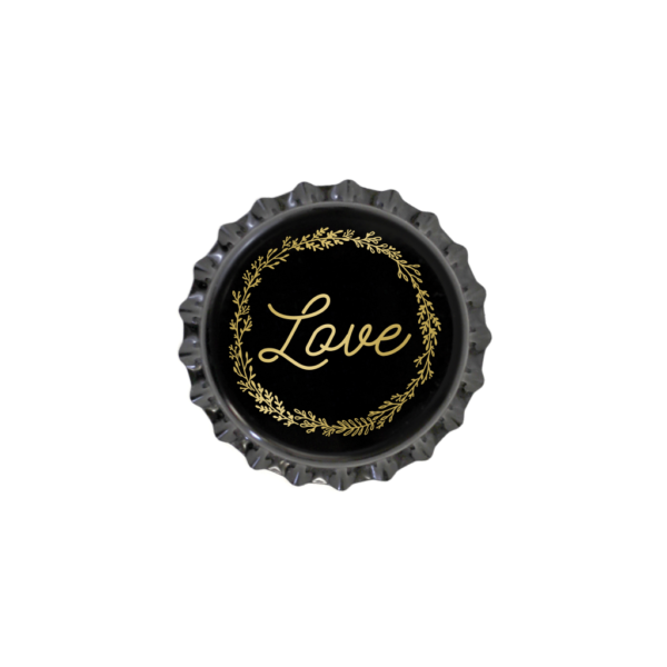 Kapsel "Love", czarny ze złotym, 50 szt.