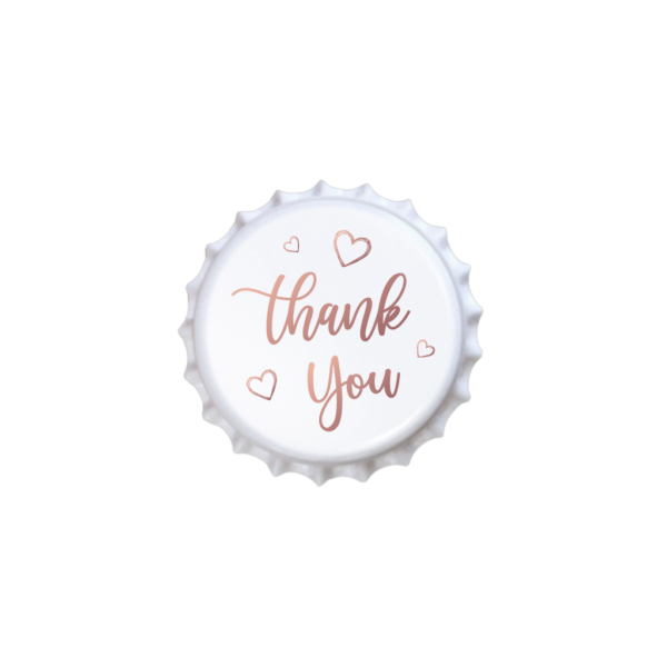 Limitowany kapsel "Thank you", Miedź na białym, 50 szt.